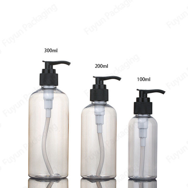 زجاجة موزع بمضخة الشامبو سعة 3.4 أونصة ، زجاجات مضخة استحمام كهرمانية شفافة
