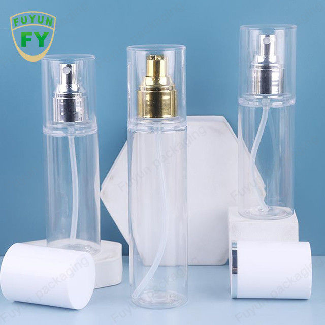 زجاجة رذاذ بلاستيكية بيضاء شفافة PET 30 مل 50 مل 100 مل 120 مل لتغليف مستحضرات التجميل