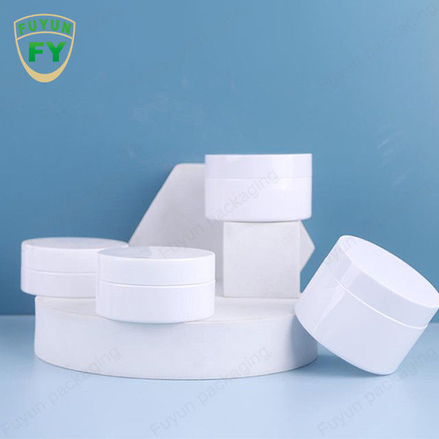 مرطبانات كريم التجميل البلاستيكية PET بأغطية بيضاء 50 مل 80 مل 100 مل 120 مل