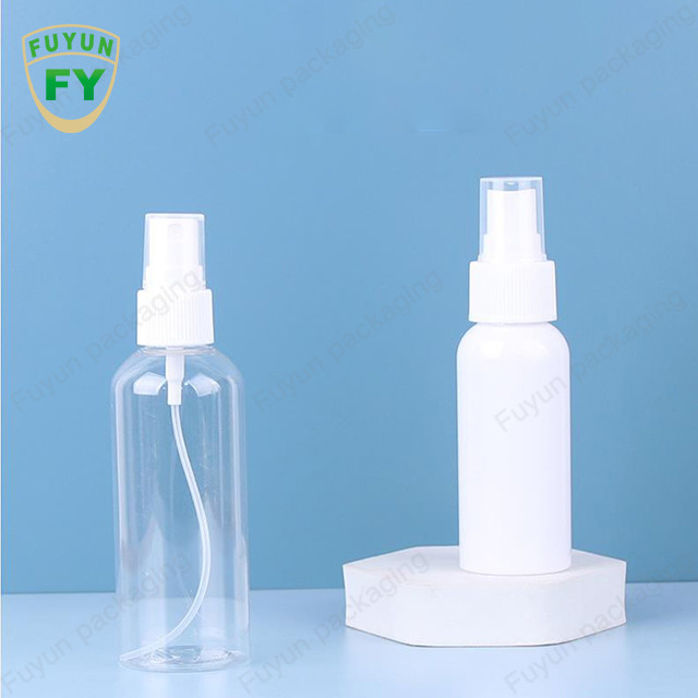 زجاجة رذاذ بلاستيكية صغيرة شفافة بحجم 80 مل 100 مل