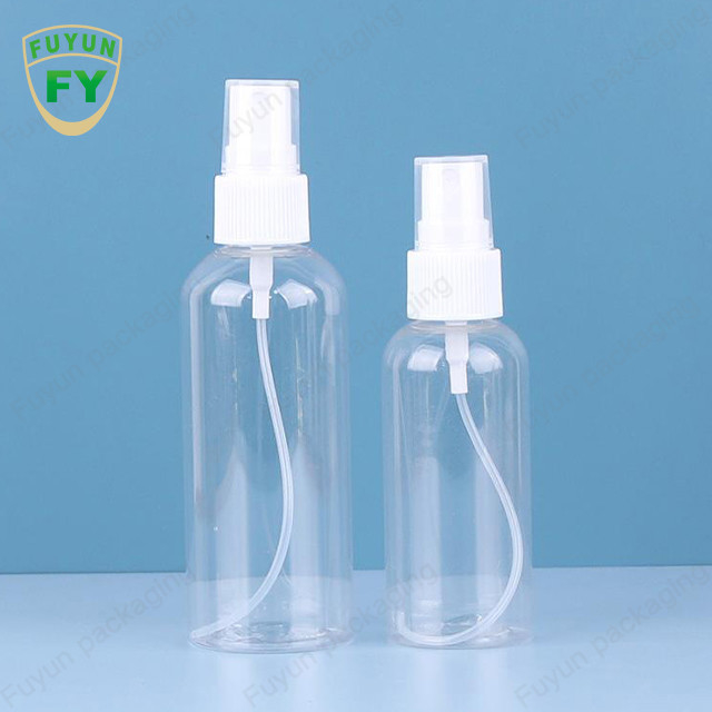 زجاجة رذاذ بلاستيكية صغيرة شفافة بحجم 80 مل 100 مل