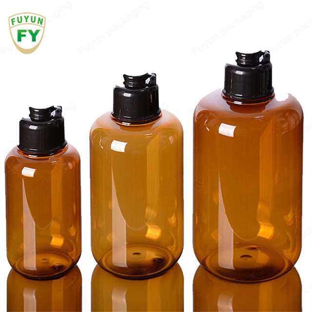زجاجة غسول شامبو Amber Clear 10.14 أونصة مع غطاء علوي قابل للطي