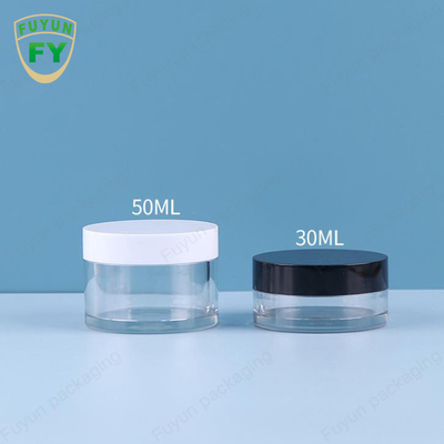 FUYUN 30ML 50ML الحيوانات الأليفة البلاستيك واضح واسعة الفم العين الوجه النوم الطين كريم جرة