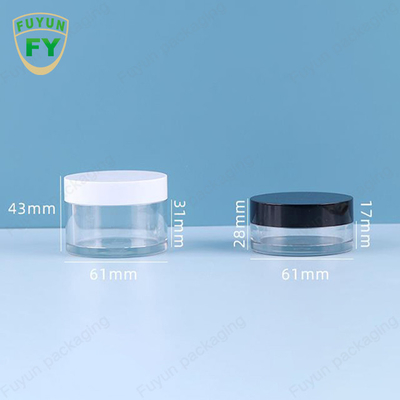 FUYUN 30ML 50ML الحيوانات الأليفة البلاستيك واضح واسعة الفم العين الوجه النوم الطين كريم جرة